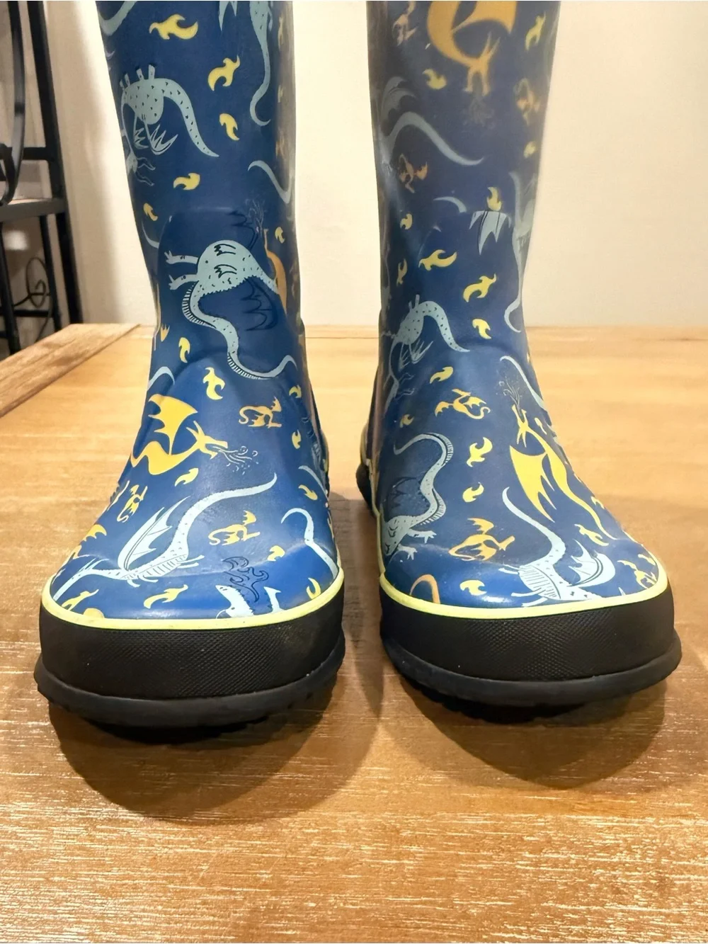 Bogs Kids Dragons Rain Boots Waterproof Rubber Blue Sz 3